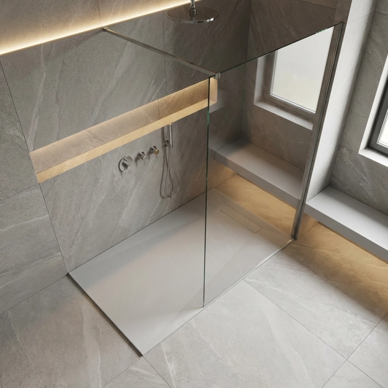 Receveur Moderno blanc Ardoise adouci extraplat