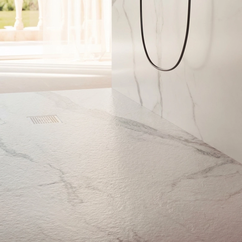 Receveur Hotel marbre blanc Ardoise relief antidérapant 
