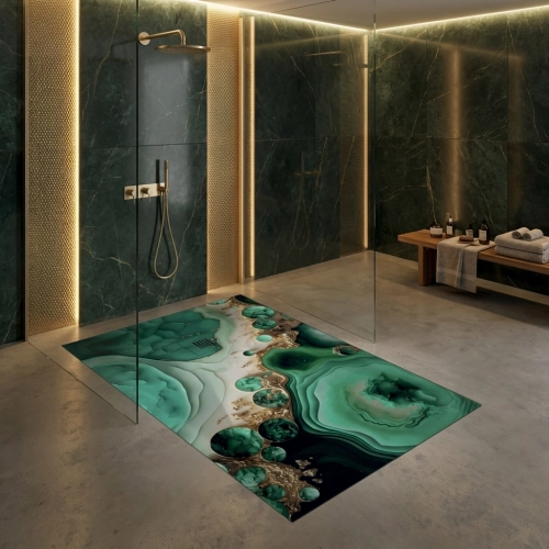 Receveur Marbre Vert Or...