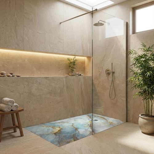 Receveur Marbre Pastel Or...