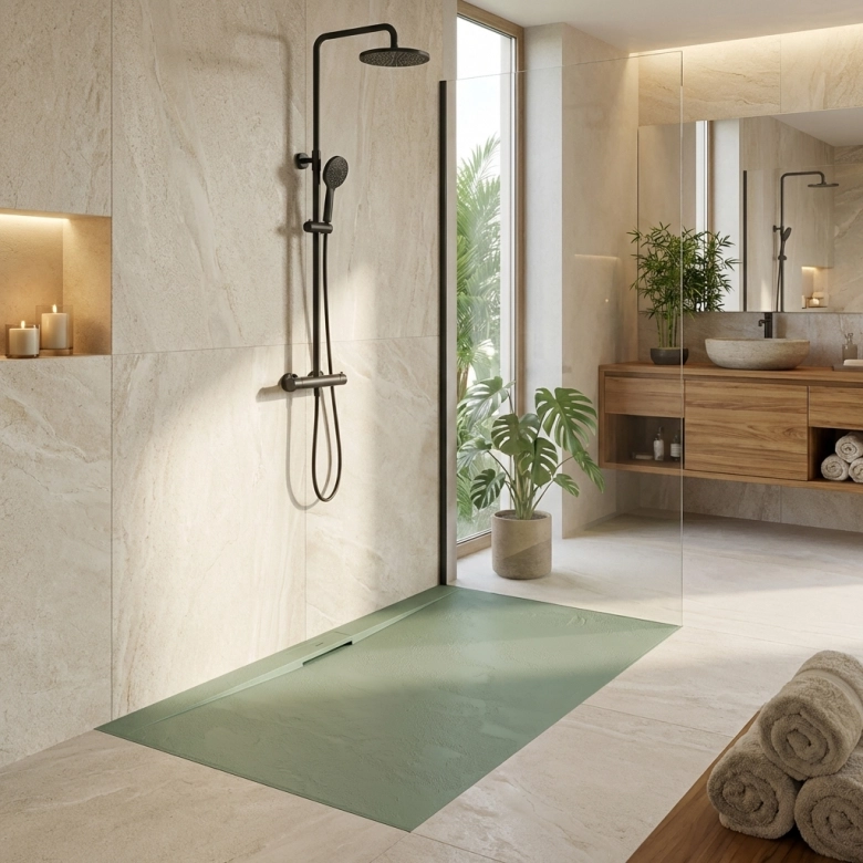 Receveur Bridge lisse Brossé Vert antidérapant 