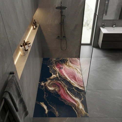 Receveur Marbre Rose Or...