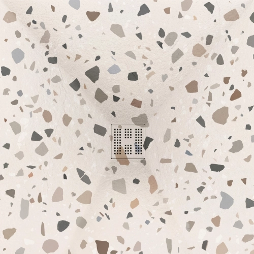 Receveur Terrazzo Ivoire Ardoise relief antidérapant 