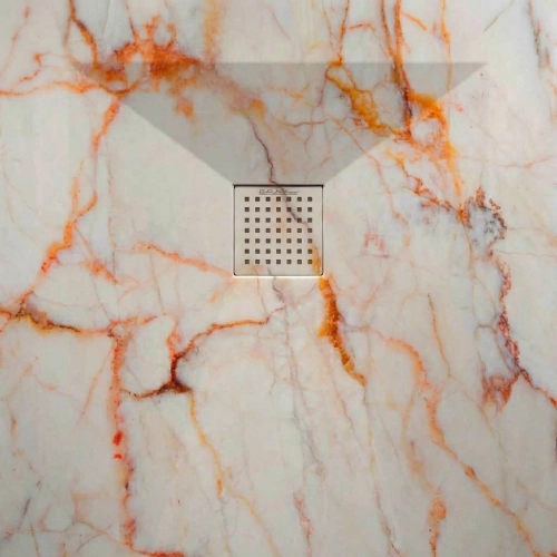 Receveur Marbre crème lisse antidérapant 