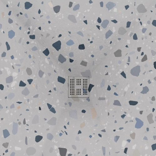 Receveur Terrazzo Perle Ardoise relief antidérapant 