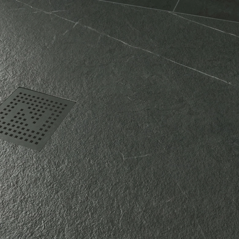 Receveur Black effet marbre noir Ardoise relief antidérapant 