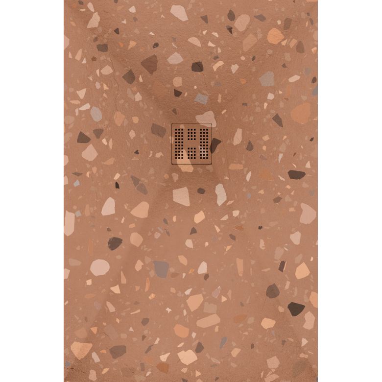 Receveur Terrazzo Terracotta Ardoise relief antidérapant 