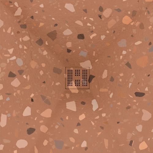 Receveur Terrazzo Terracotta Ardoise relief antidérapant 