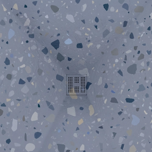 Receveur Terrazzo bleu Ardoise relief antidérapant 