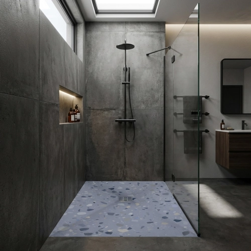 Receveur Terrazzo bleu...