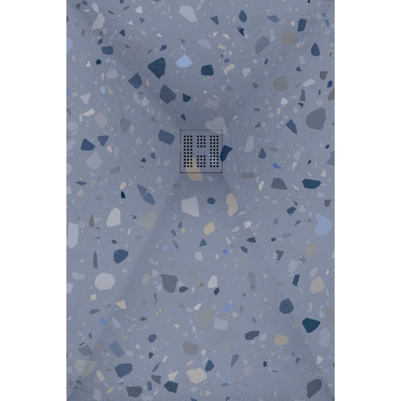 Receveur Terrazzo bleu Ardoise relief antidérapant 