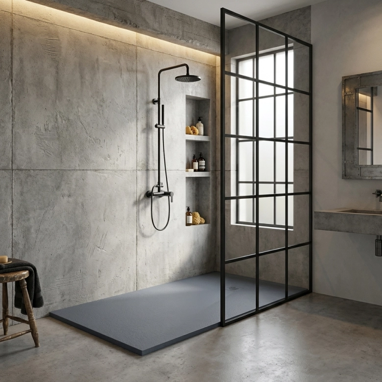 Receveur Astra graphito Ardoise adouci extraplat