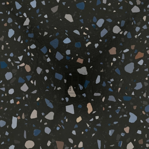 Receveur Terrazzo Anthracite Ardoise relief antidérapant 