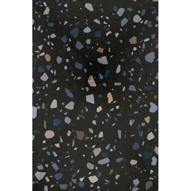 Receveur Terrazzo Anthracite Ardoise relief antidérapant 