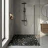 Receveur Terrazzo Anthracite Ardoise relief antidérapant 