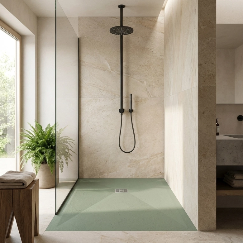 Receveur Costa Vert Ardoise relief antidérapant 