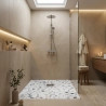 Receveur Terrazzo blanc Ardoise relief antidérapant 