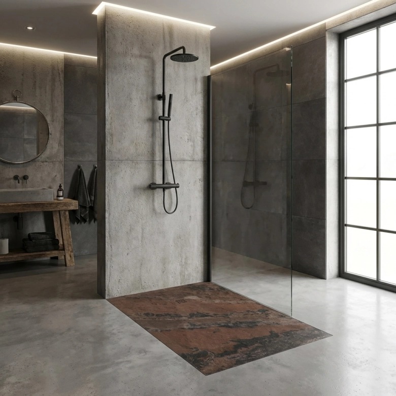 Receveur Marbre Oxyde lisse antidérapant 