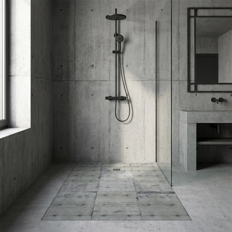 Receveur Ciment Houston lisse antidérapant 