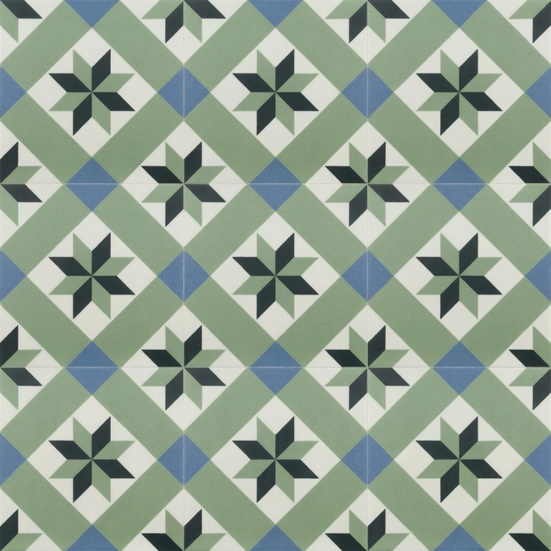 Carrelage sol effet carreaux de ciment Montaigne Ribeira 20x20 cm