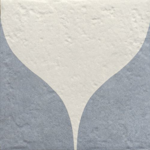 Carrelage sol effet carreaux de ciment Dalí décor bleu goutte 20x20 cm