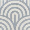 Carrelage sol effet carreaux de ciment Dalí décor bleu arc de cercle 20x20 cm
