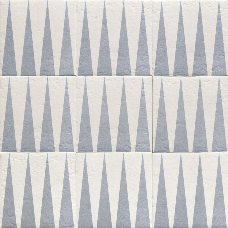 Carrelage sol effet carreaux de ciment Dalí décor bleutriangle 20x20 cm