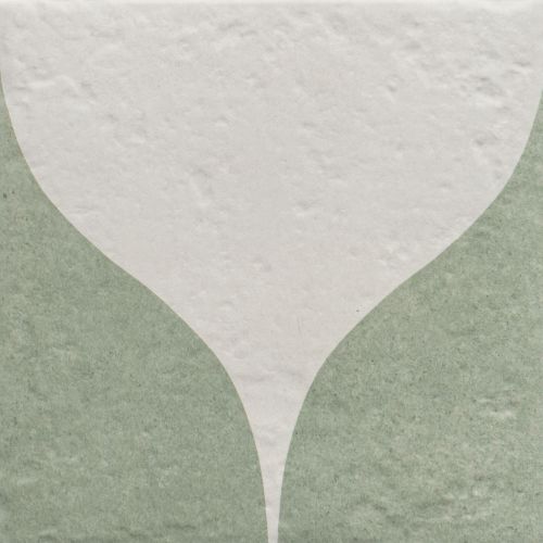 Carrelage sol effet carreaux de ciment Dalí décor vert goutte 20x20 cm