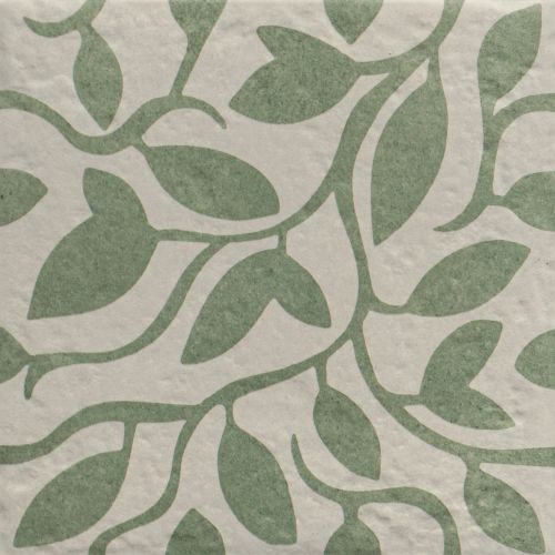Carrelage sol effet carreaux de ciment Dalí décor vert feuille 20x20 cm