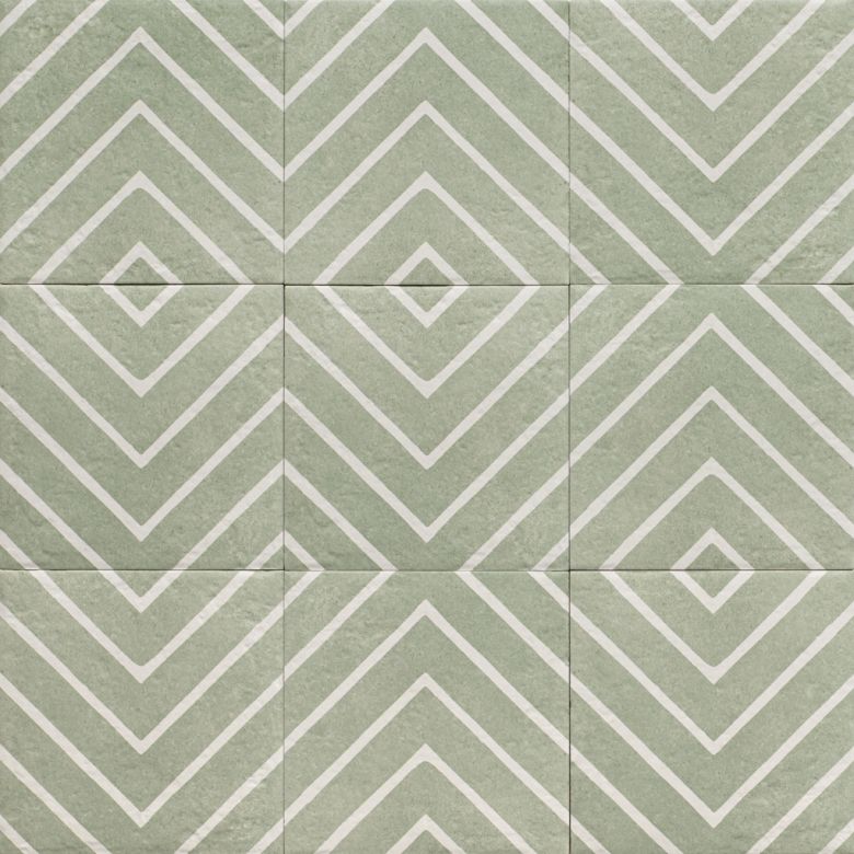 Carrelage sol effet carreaux de ciment Dalí décor vertgéo 20x20 cm