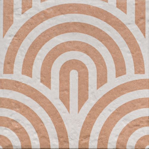 Carrelage sol effet carreaux de ciment Dalí décor terre arc de cercle 20x20 cm