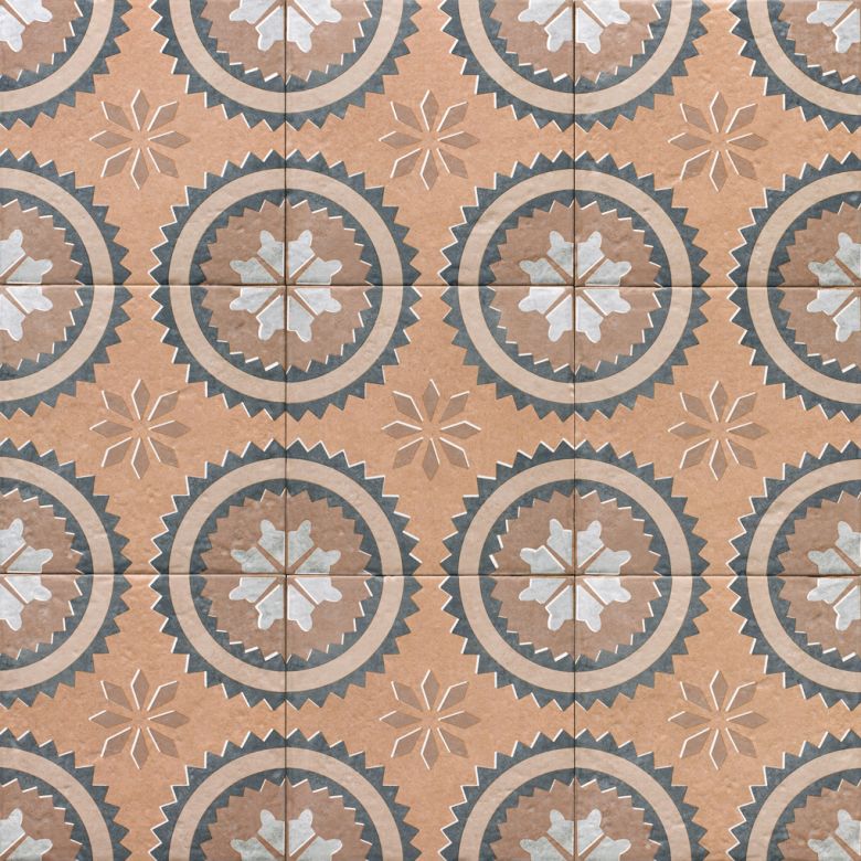 Carrelage sol effet carreaux de ciment Dalí décor terre prairie 20x20 cm