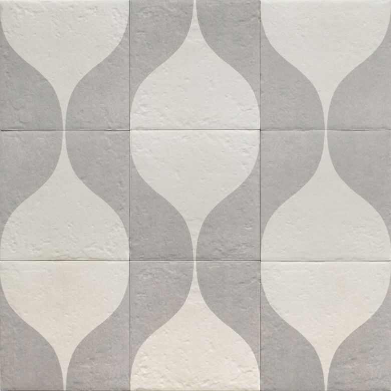 Carrelage sol effet carreaux de ciment Dalí décor grisgoutte 20x20 cm