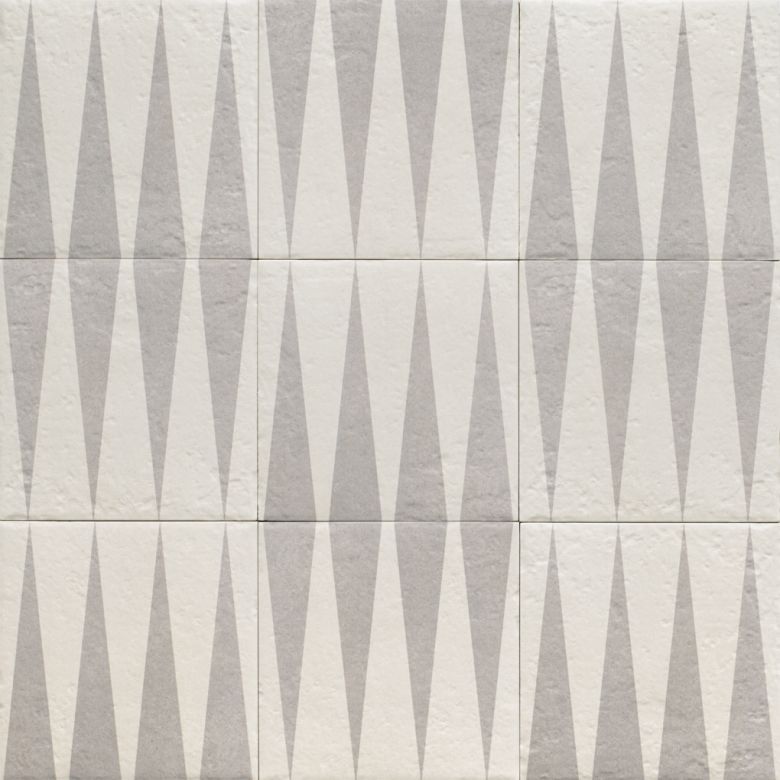 Carrelage sol effet carreaux de ciment Dalí décor gris triangle 20x20 cm