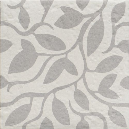 Carrelage sol effet carreaux de ciment Dalí décor gris feuille 20x20 cm