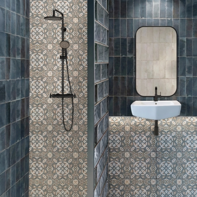 Carrelage sol effet carreaux de ciment Haussman décor augusta 20x20 cm