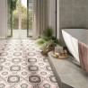 Carrelage sol effet carreaux de ciment Mélancolie Barcelone rose 20x20 cm