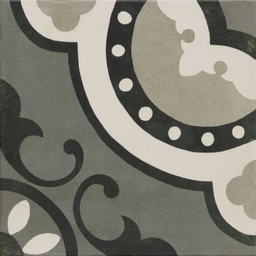 Carrelage sol effet carreaux de ciment Mélancolie Barcelone grège 20x20 cm