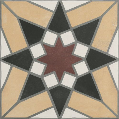 Carrelage sol effet carreaux de ciment Mélancolie Séville miel 20x20 cm