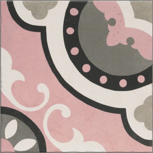Carrelage sol effet carreaux de ciment Mélancolie Barcelone rose 20x20 cm