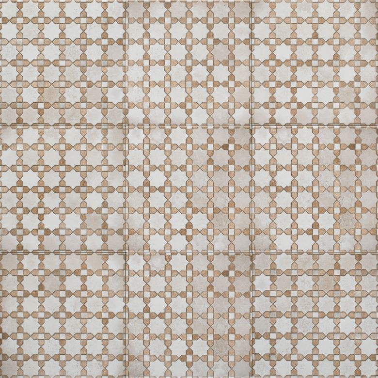 Carrelage sol effet carreaux de ciment Verone décor riad 20x20 cm