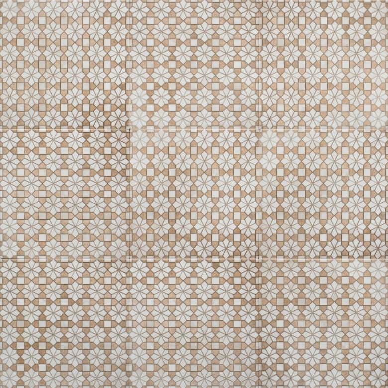 Carrelage sol effet carreaux de ciment Verone décor bejmat 20x20 cm