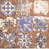 Carrelage sol effet carreaux de ciment Verone décor florale terracotta 20x20 cm