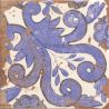 Carrelage sol effet carreaux de ciment Verone décor florale terracotta 20x20 cm