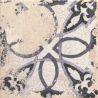 Carrelage sol effet carreaux de ciment Verone décor florale blanc 20x20 cm