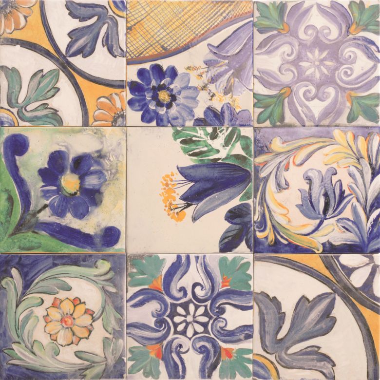 Carrelage sol effet carreaux de ciment Verone décor quintesence 20x20 cm