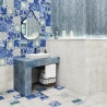 Carrelage sol effet carreaux de ciment Verone décor porto bleu 20x20 cm