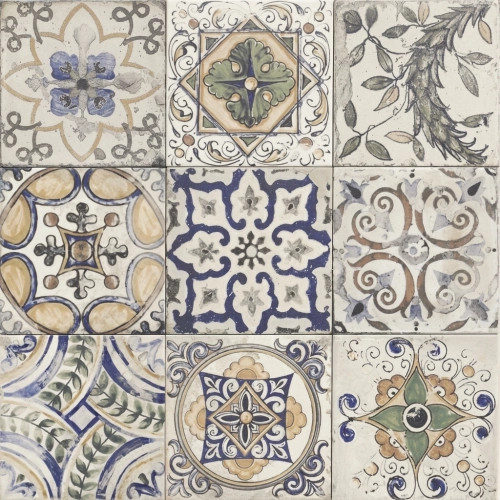 Carrelage sol effet carreaux de ciment Verone décor faïence 20x20 cm