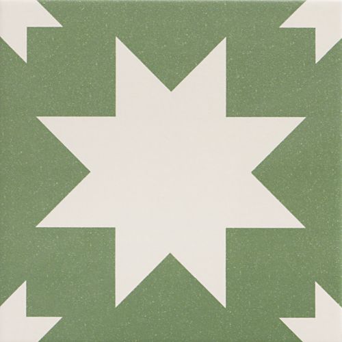 Carrelage sol effet carreaux de ciment Hercule Star green 20x20 cm