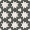 Carrelage sol effet carreaux de ciment Hercule Star black 20x20 cm